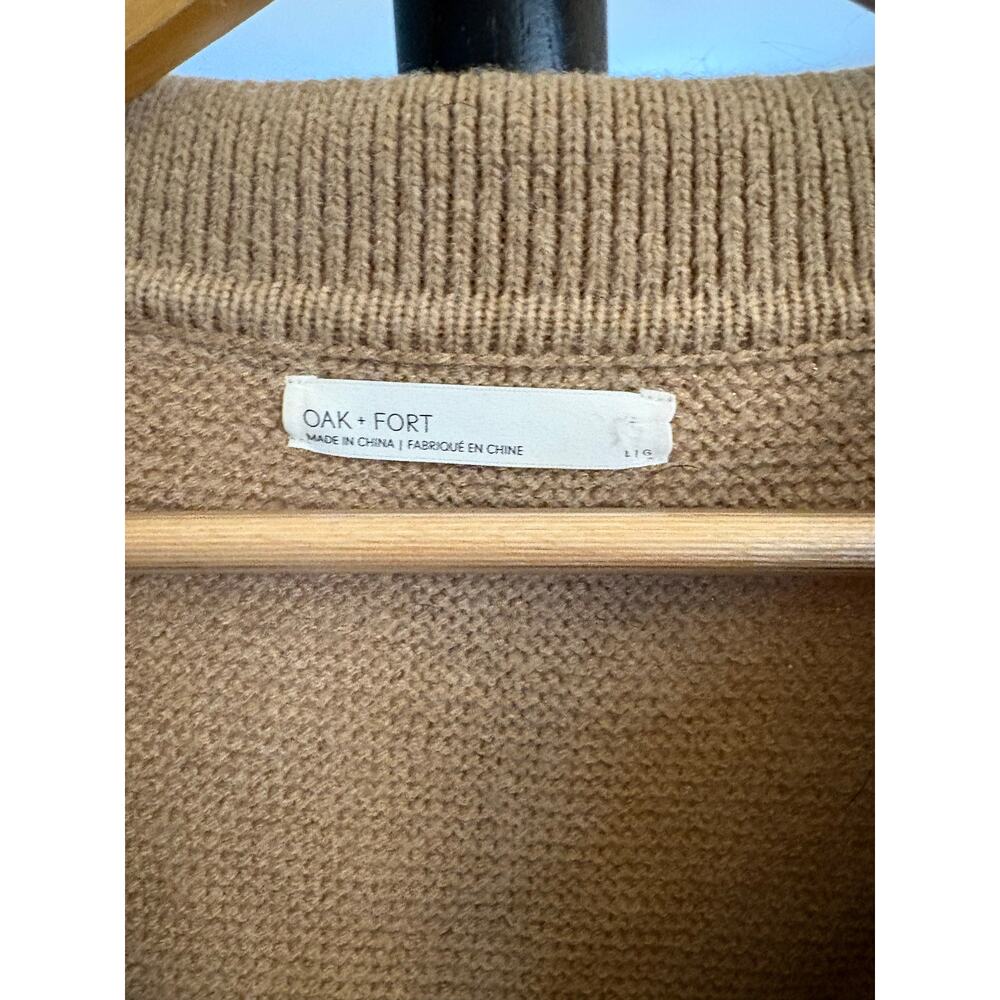 OAK + FORT Collared V Neck Cropped Sweater - Picture 4 of 7